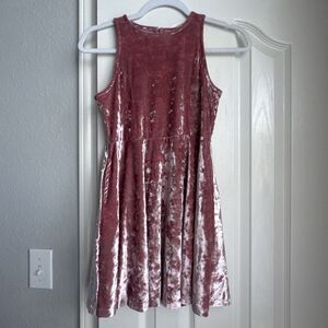 Nordstrom Velvet Pink Girls 10/12 Holiday Dress Wedding Christmas